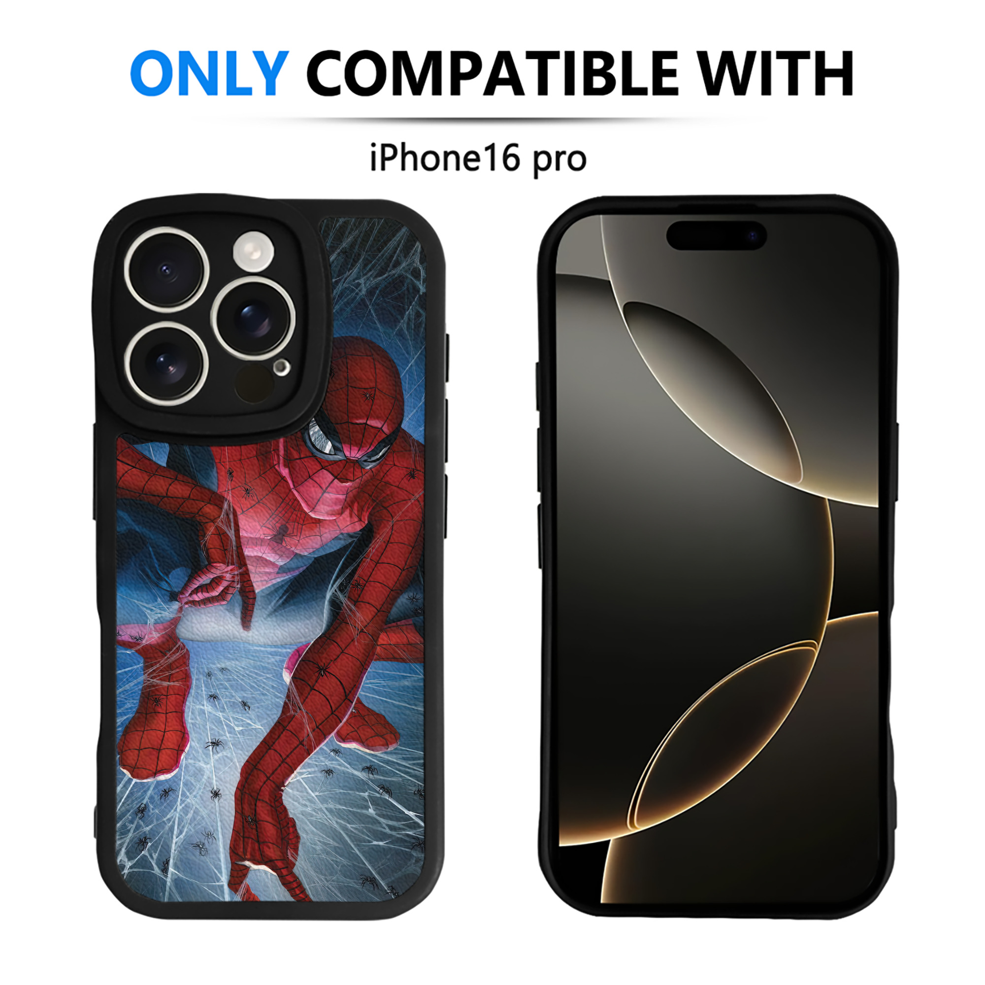 （画像用） Spider Man スパイダーマン 【iPhone 16シリーズ対応】シリコンスマホケース（レザー調） 材質：シリコン